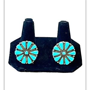 Sterling Navajo Squash Blossom Earrings